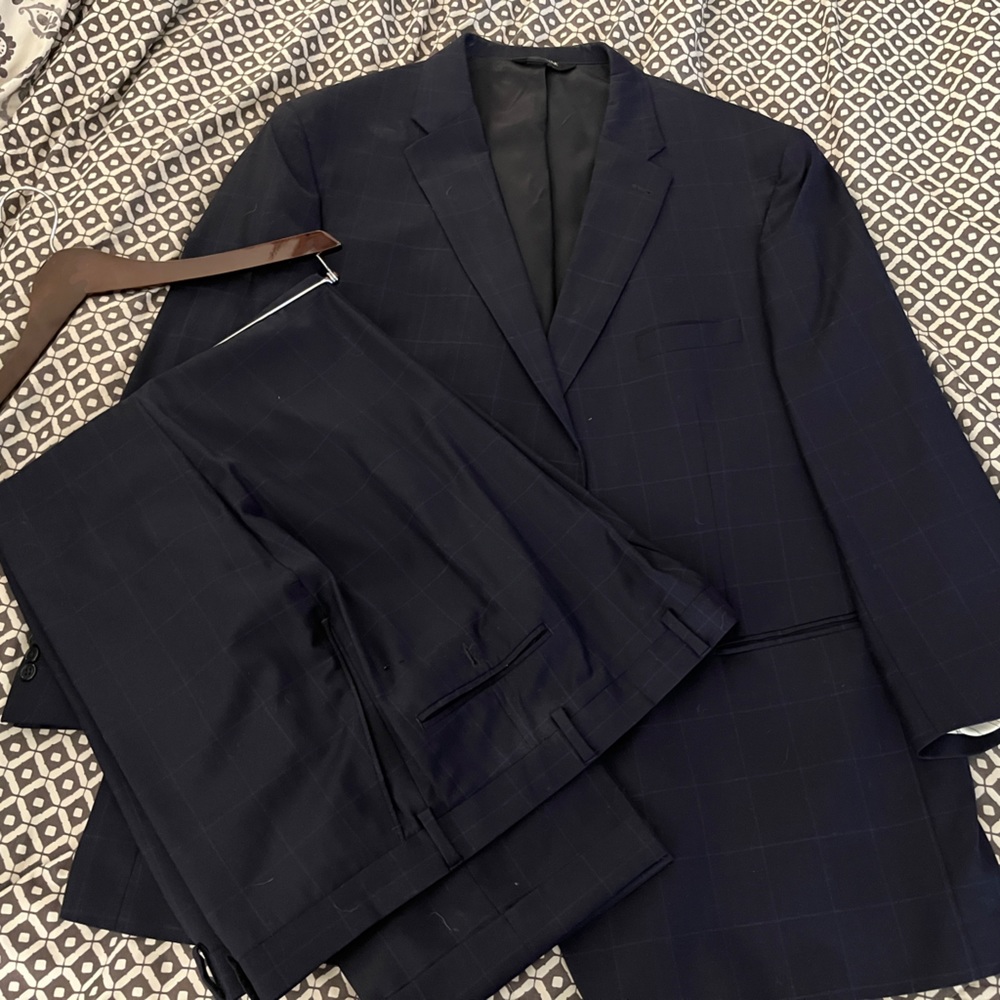 Navy Blue Tailored Fit Jos. A Banks Suit Jacket and Pants